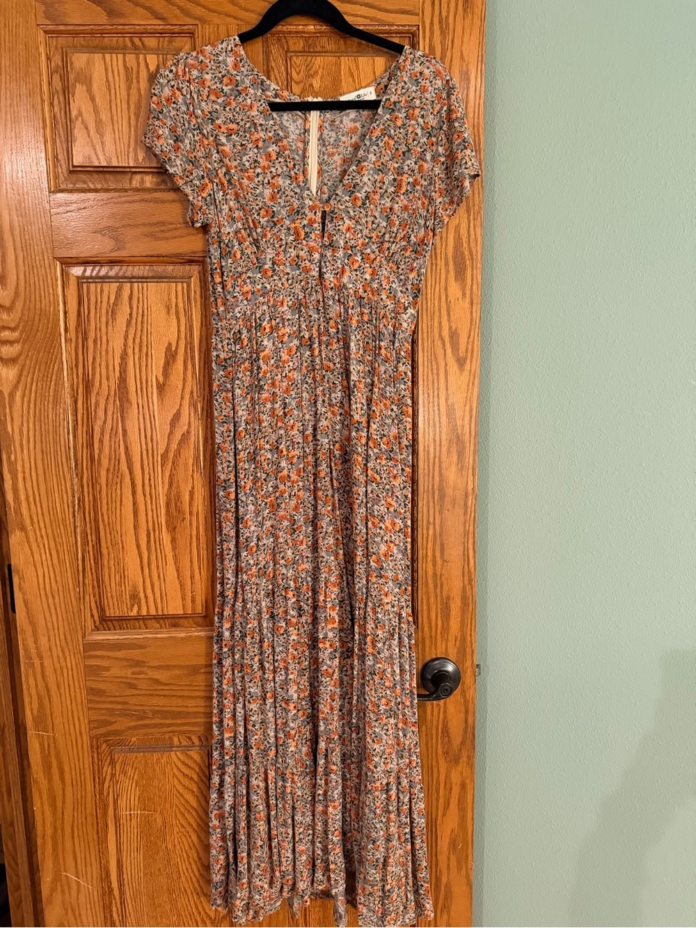 NATURAL LIFE Orange and Cream Floral Maxi Dress